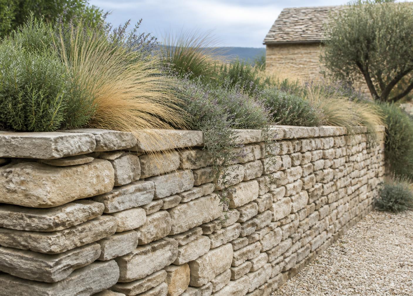 Mur en pierre appareillée